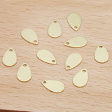 50pcs Brass Teardrop Charms 10x6mm Pendants Jewelry Making Hairwear Supply
