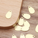 50pcs Brass Teardrop Charms 10x6mm Pendants Jewelry Making Hairwear Supply