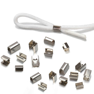 100pcs Metal Cord Fastener Crimping Clip 5x10mm