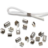 100pcs Metal Cord Fastener Crimping Clip 5x10mm