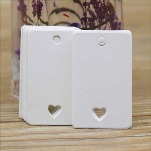100pcs 5x3cm Brown Paper Ear Jewelry Display Cards Hang Favor Label Tag