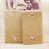100pcs 5x3cm Brown Paper Ear Jewelry Display Cards Hang Favor Label Tag