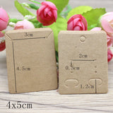 100pcs 5x4cm Earrings Cards Paperboard Jewelry Display Cardboard