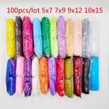 100pcs Drawstring Organza Bags Jewelry Packaging Bags Wedding Party Gift Bag