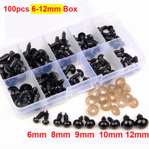 100pcs 6-12mm Plastic Safety Eyes for Toys Teddy Bear Dolls Soft Toy Making