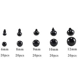 100pcs 6-12mm Plastic Safety Eyes for Toys Teddy Bear Dolls Soft Toy Making