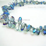 100pcs 6*12mm Clear Teardrop Crystal Beads DIY Bracelet Glass Beads