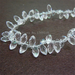 100pcs 6*12mm Clear Faceted Teardrop Beads Austria Crystal Beads DIY Glass Beads