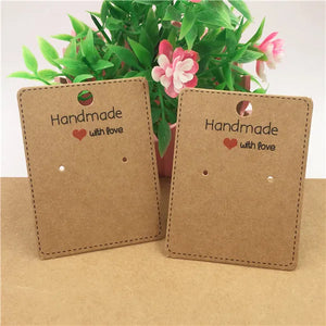 100pcs 6.5*5cm Earring Display Cards Love Gift Custom Logo