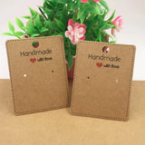 100pcs 6.5*5cm Earring Display Cards Love Gift Custom Logo