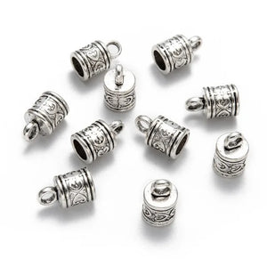 100pcs 6.5mm Alloy Cord Ends Antique Golden DIY Jewelry Supplies
