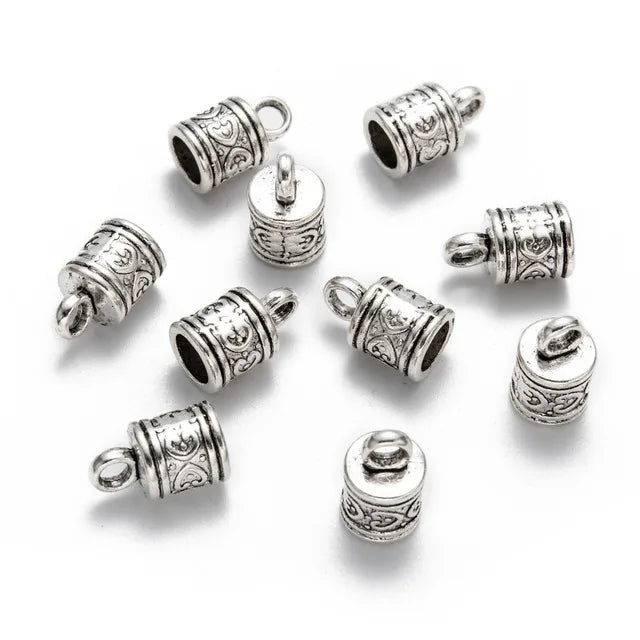 100pcs 6.5mm Alloy Cord Ends Antique Golden DIY Jewelry Supplies