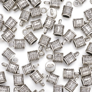 100pcs 6.5mm Alloy Cord Ends Antique Golden DIY Jewelry Supplies