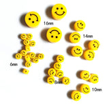 100pcs Yellow Round Smile Double Faced Beads for DIY Jewelry Making