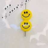 100pcs Yellow Round Smile Double Faced Beads for DIY Jewelry Making