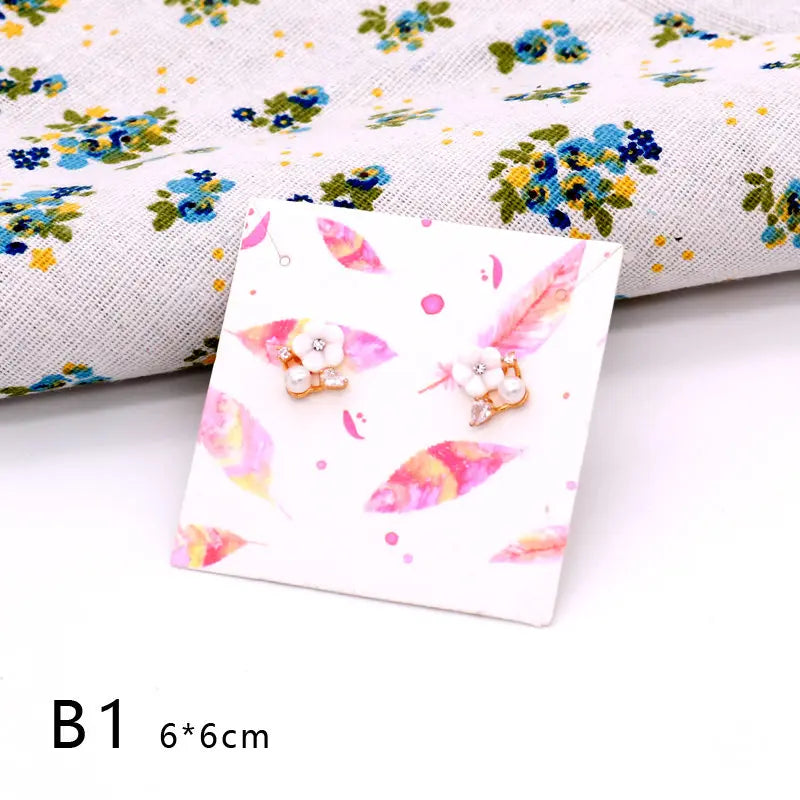 100pcs 6x6cm Jewelry Cards for Necklaces/Earrings, DIY Paper Displays