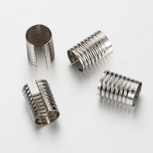 100pcs Metal Crimping Cord Fastener for DIY Jewelry Making
