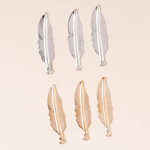100pcs Alloy Feather Charms Necklaces Earrings Leaf DIY Jewelry Making