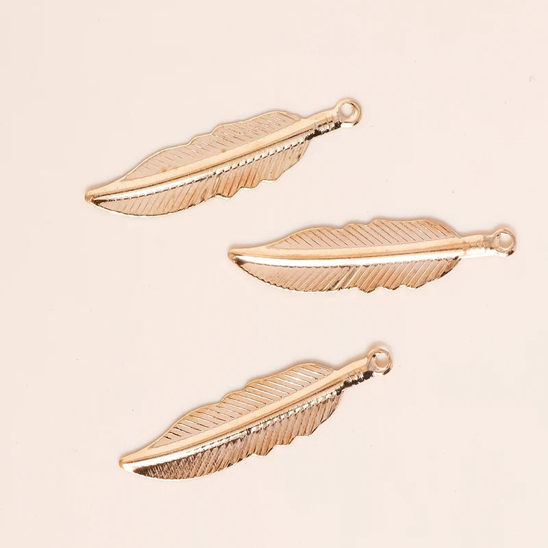 100pcs Alloy Feather Charms Necklaces Earrings Leaf DIY Jewelry Making