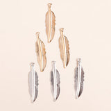 100pcs Alloy Feather Charms Necklaces Earrings Leaf DIY Jewelry Making