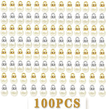 100pcs 7.6mm Pearl Charms Pendants with Rhinestone Caps for Crafts