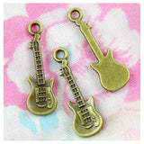 100pcs Antique Bronze Guitar Charms Pendant 7.9*24MM DIY Jewelry
