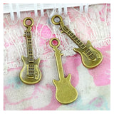 100pcs Antique Bronze Guitar Charms Pendant 7.9*24MM DIY Jewelry