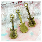 100pcs Antique Bronze Guitar Charms Pendant 7.9*24MM DIY Jewelry