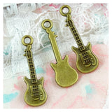 100pcs Antique Bronze Guitar Charms Pendant 7.9*24MM DIY Jewelry