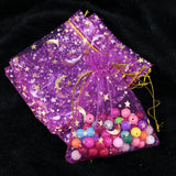 100pcs Organza Bags Star Moon Rosered Gift Bag Jewelry Packaging Pouches