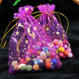 100pcs Organza Bags Star Moon Rosered Gift Bag Jewelry Packaging Pouches