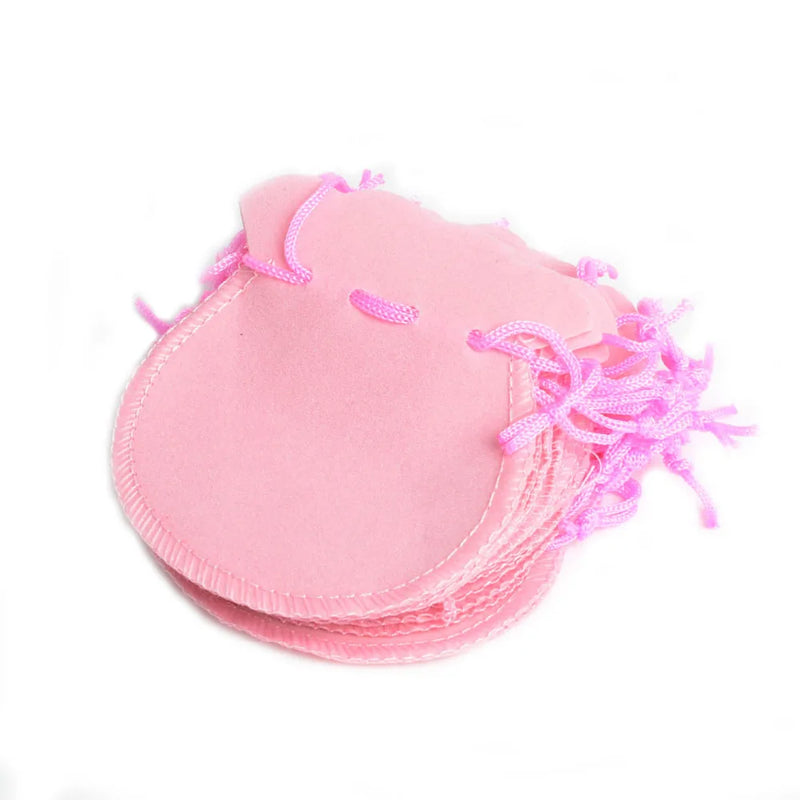 100pcs Pink Velvet Drawstring Jewelry Gift Bags