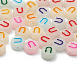 100pcs 7mm Luminous Acrylic Letter Beads Glow in the Dark for DIY Jewelry