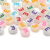 100pcs 7mm Luminous Acrylic Letter Beads Glow in the Dark for DIY Jewelry