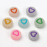 100pcs 7mm Luminous Heart Spacer Beads Acrylic Jewelry Making DIY
