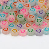 100pcs 7mm Luminous Heart Spacer Beads Acrylic Jewelry Making DIY