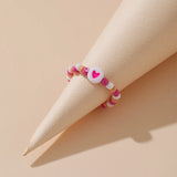 100pcs 7mm Heart Acrylic Spacer Beads Mixed Flat Round Charms