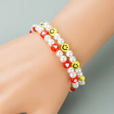 100pcs 7mm Heart Acrylic Spacer Beads Mixed Flat Round Charms