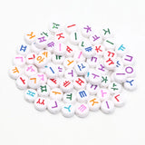 100pcs 7mm Mixed Letters Beads Round Acrylic Beads for DIY Jewelry Making