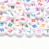 100pcs 7mm Mixed Letters Beads Round Acrylic Beads for DIY Jewelry Making