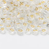 100pcs 7mm Transparent Letter Acrylic Beads Flat Round Alphabet Spacer Beads