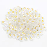 100pcs 7mm Transparent Letter Acrylic Beads Flat Round Alphabet Spacer Beads