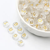 100pcs 7mm Transparent Letter Acrylic Beads Flat Round Alphabet Spacer Beads