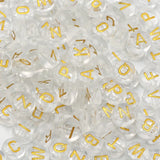100pcs 7mm Transparent Letter Acrylic Beads Flat Round Alphabet Spacer Beads