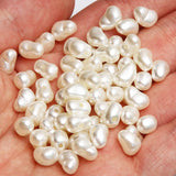100pcs 7x10mm Beige Acrylic Pearl Beads for Jewelry Making