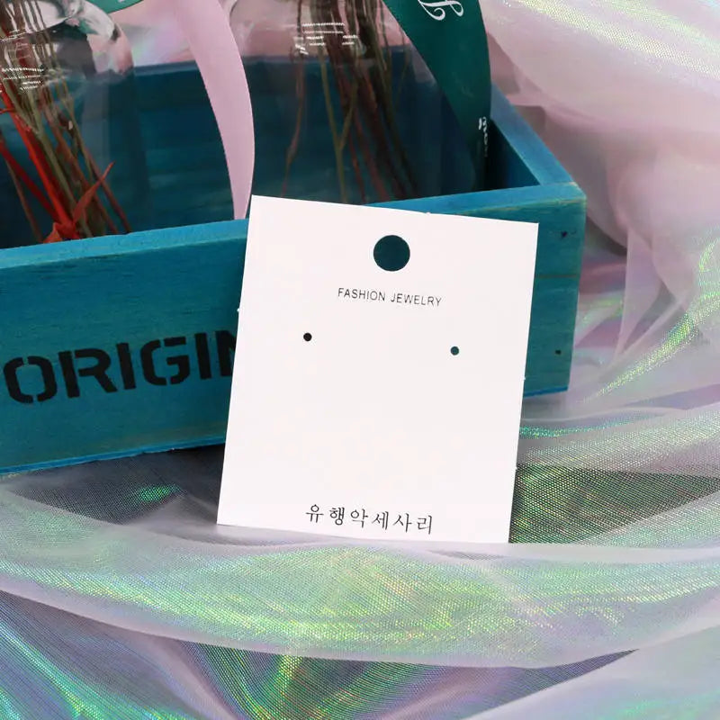 100pcs 7x8cm Paper Jewelry Card Customize Logo Sales Earrings Card