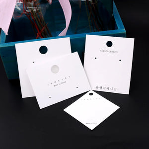 100pcs 7x8cm Paper Jewelry Card Customize Logo Sales Earrings Card