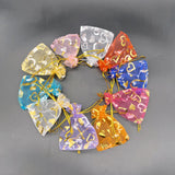 100pcs Heart Love Rose Organza Gift Bags Wedding Jewelry Pouch Drawstring