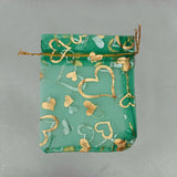 100pcs 7x9 9x12 Love Heart Organza Bags Pouches Drawstring Jewelry Packing Bag