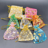 100pcs Rose Love Gift Bag Jewelry Packaging Organza Storage Pouches